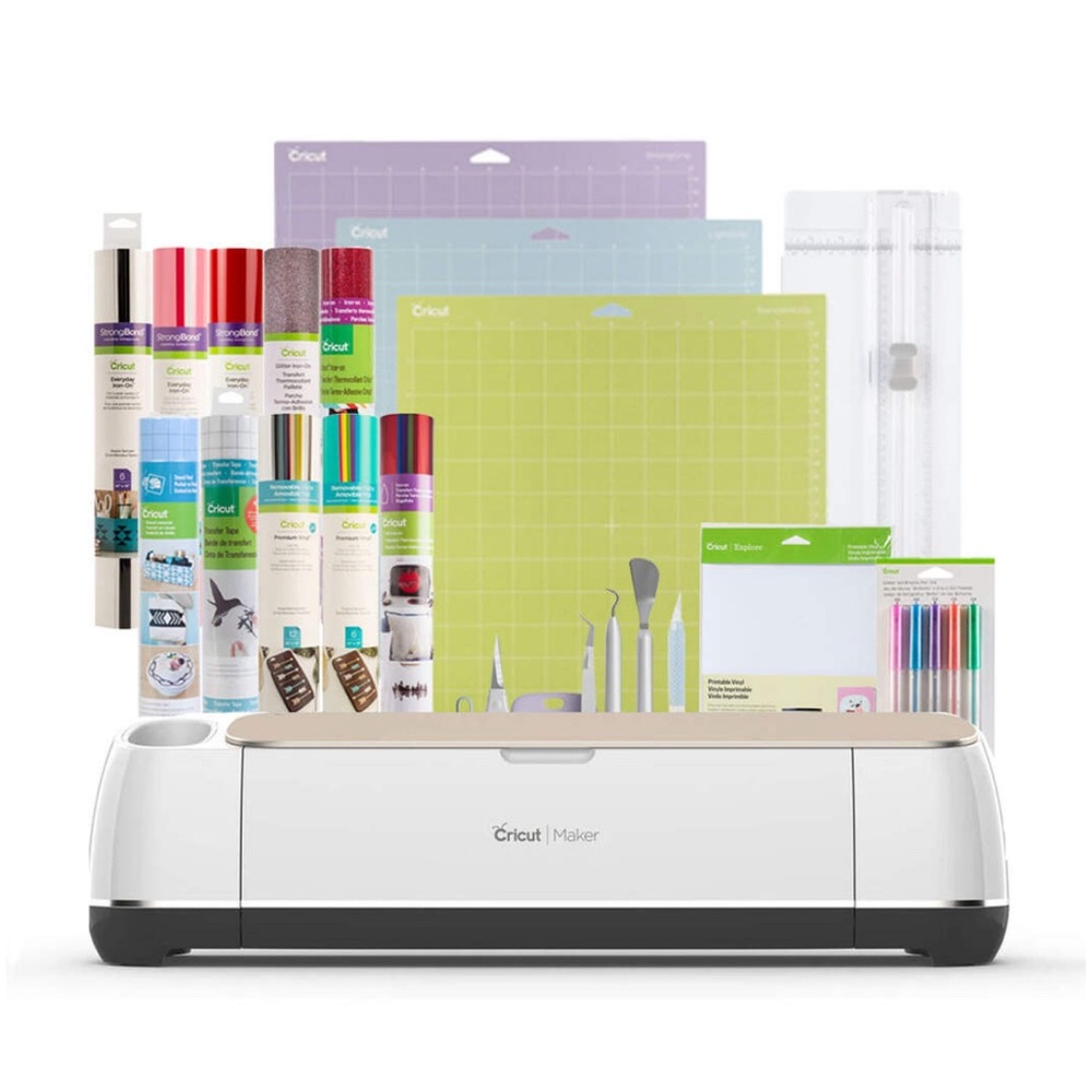 Cricut Maker + Heat Press + Accessories Crafting Bundle